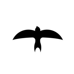Swallow icon logo. Isolated swallow on white background. Vector illustration