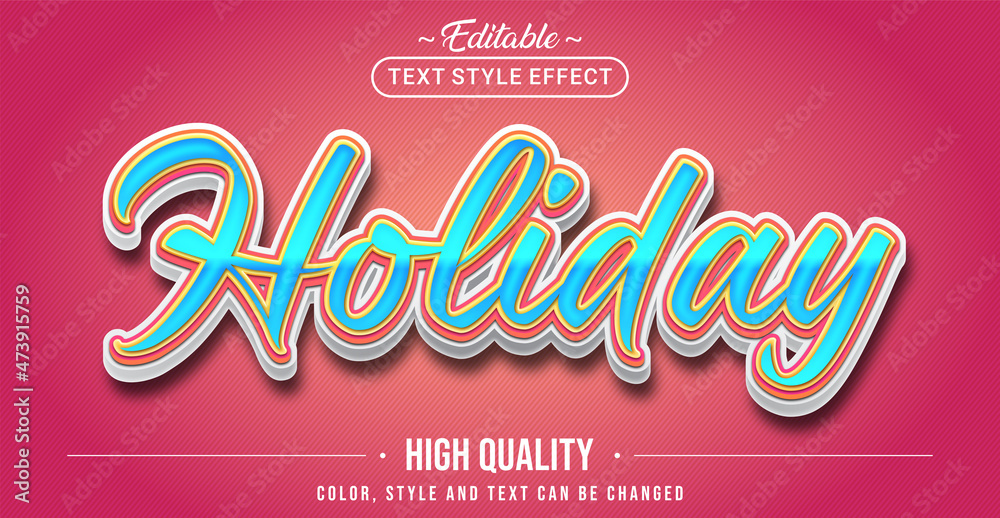 Poster Editable text style effect - Holiday text style theme.