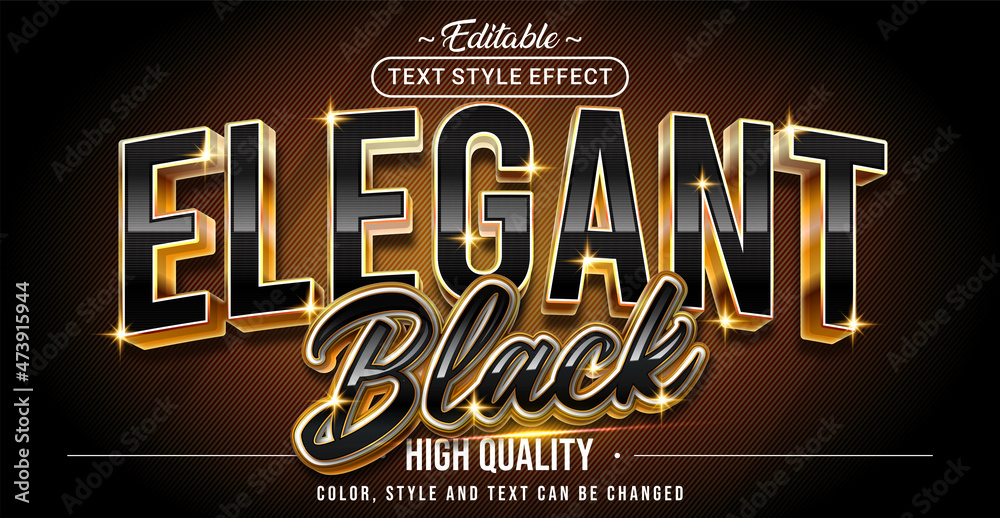 Poster Editable text style effect - Elegant Black text style theme.