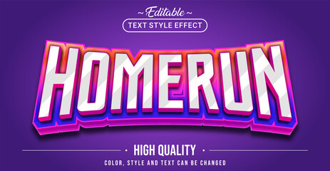 Editable text style effect - Homerun text style theme.