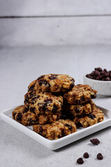 Homemade Choco chip scones on the table