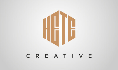 letters HETE creative polygon hexagon logo victor template