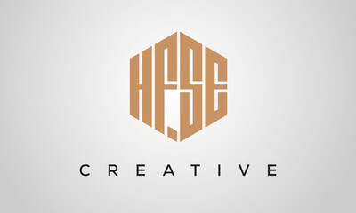 letters HFSE creative polygon hexagon logo victor template