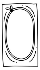Cute oval picture frame. Blank portrait template
