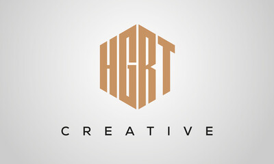 letters HGRT creative polygon hexagon logo victor template