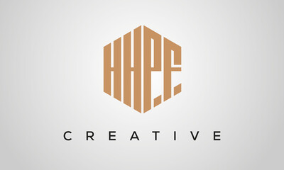 letters HHPF creative polygon hexagon logo victor template