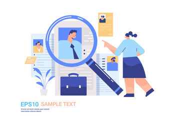 hr manager choosing resume curriculum vitae of new employees job candidates recruitment hiring