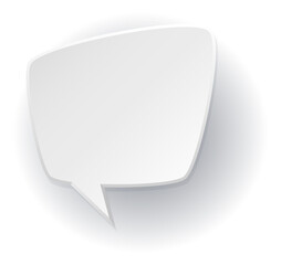 Speech bubble template. White paper balloon with shadow