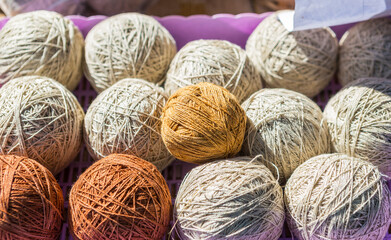 Natural color cotton thread ball, ecological product, natural dye yarn