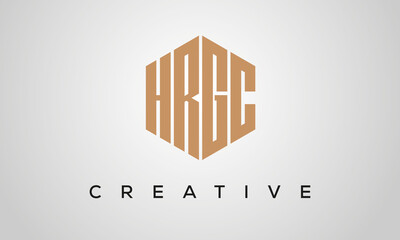 letters HRGC creative polygon hexagon logo victor template