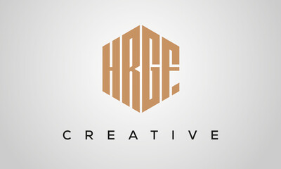 letters HRGF creative polygon hexagon logo victor template