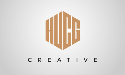 letters HUCG creative polygon hexagon logo victor template