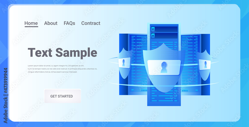 Poster database server protection big data privacy security concept horizontal copy space