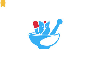 Herbal Medicine Icons. Mortar And Pestle Logo Vectors Illustration Design Template. Mortar And Pestle Isolated On A White Background. Vector Illustration. Herbal Icon Vector. Business. Sign And Symbol