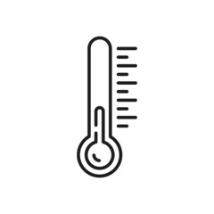 Fridge thermometer and temperature low down sign isolated outline icon. Vector cold, chilly weather forecast, climate and meteorology symbol. Frozen weather outside, frigid frosty air, hoarfrost