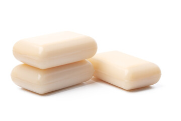 White soap bars isolated on white background