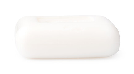 Single soap bar isolated on white background