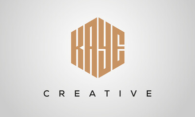 letters KAYE creative polygon hexagon logo victor template