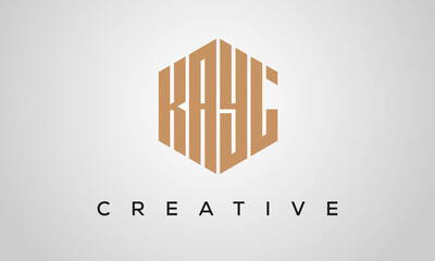 letters KAYL creative polygon hexagon logo victor template