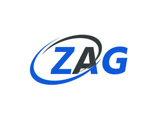 ZAG letter creative modern elegant swoosh logo design