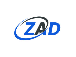 ZAD letter creative modern elegant swoosh logo design