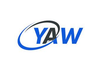 YAW letter creative modern elegant swoosh logo design