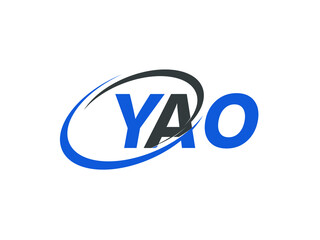 YAO letter creative modern elegant swoosh logo design