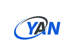 YAN letter creative modern elegant swoosh logo design