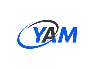 YAM letter creative modern elegant swoosh logo design