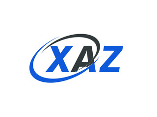 XAZ letter creative modern elegant swoosh logo design