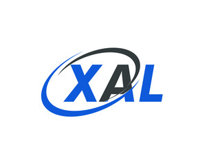 XAL letter creative modern elegant swoosh logo design