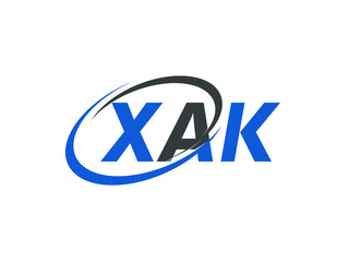 XAK letter creative modern elegant swoosh logo design