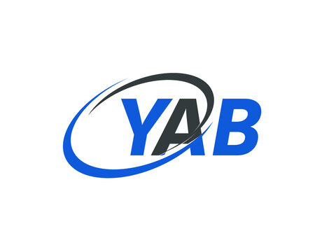 YAB letter creative modern elegant swoosh logo design
