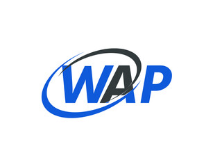 WAP letter creative modern elegant swoosh logo design