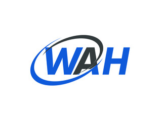 WAH letter creative modern elegant swoosh logo design