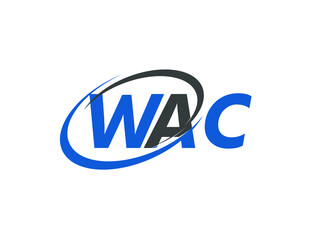 WAC letter creative modern elegant swoosh logo design