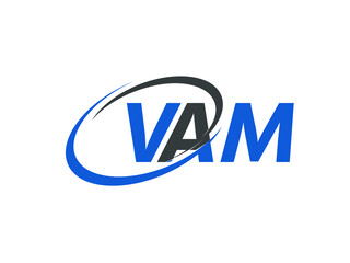 VAM letter creative modern elegant swoosh logo design