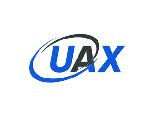 UAX letter creative modern elegant swoosh logo design