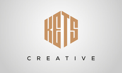 letters KETS creative polygon hexagon logo victor template
