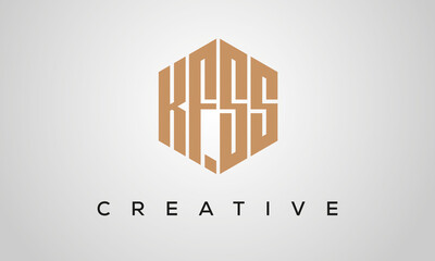 letters KFSS creative polygon hexagon logo victor template