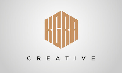 letters KGRA creative polygon hexagon logo victor template