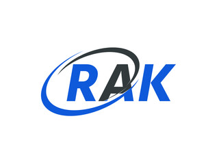 RAK letter creative modern elegant swoosh logo design