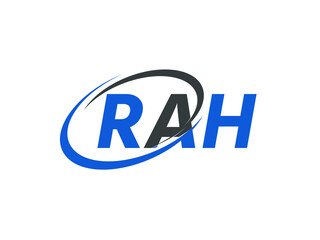 RAH letter creative modern elegant swoosh logo design