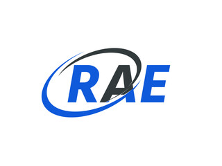 RAE letter creative modern elegant swoosh logo design