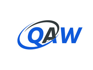 QAW letter creative modern elegant swoosh logo design