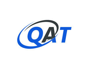 QAT letter creative modern elegant swoosh logo design