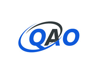 QAO letter creative modern elegant swoosh logo design