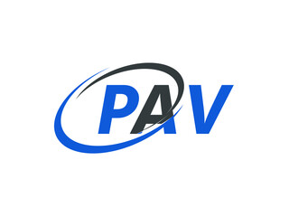 PAV letter creative modern elegant swoosh logo design