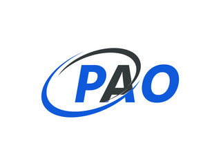 PAO letter creative modern elegant swoosh logo design