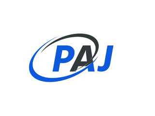 PAJ letter creative modern elegant swoosh logo design